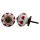 White Red Heart Ceramic Knob